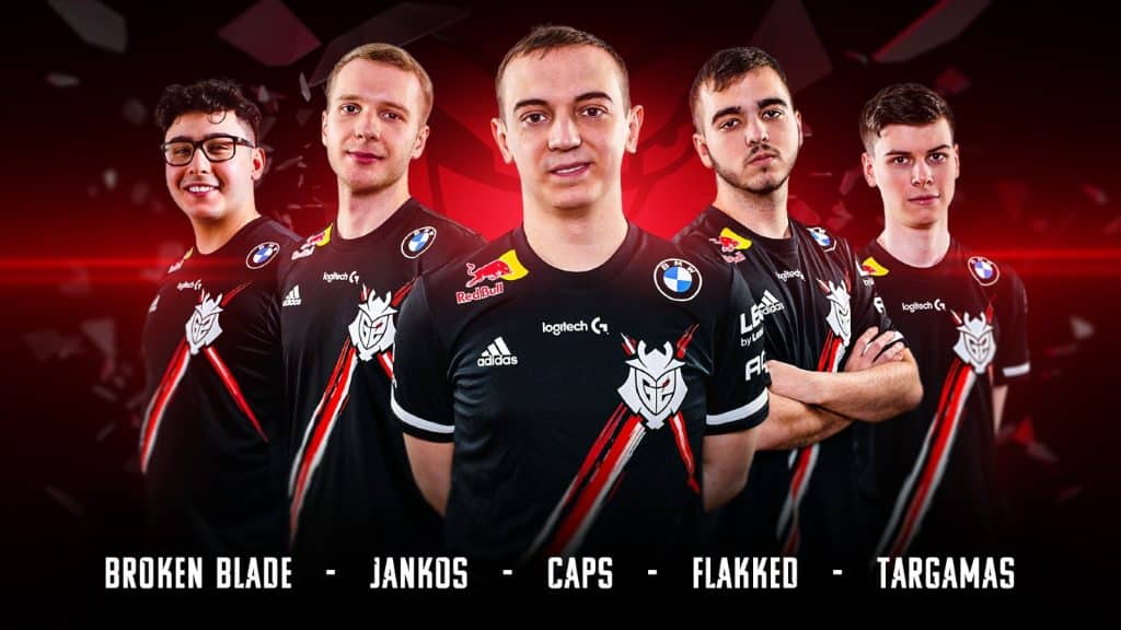 Image of G2's 2022 League of Legends roster