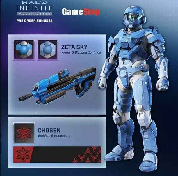 Zeta Sky armor from Gamestop's Halo Infinite pre-order rewards initiative