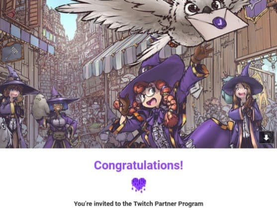 twitch partner acceptance email
