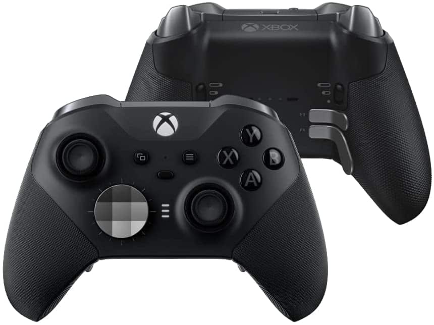 Xbox Elite Series 2 controller front and back views
