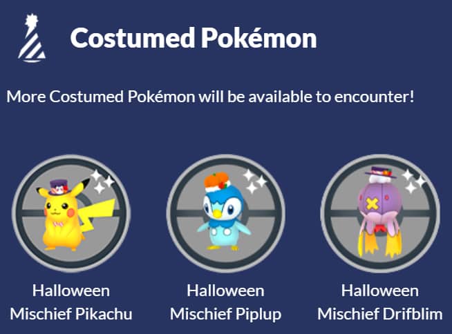 halloween costume pokemon in pokemon go
