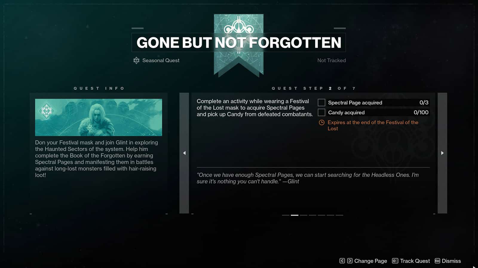 Destiny 2 Gone but not Forgotten quest