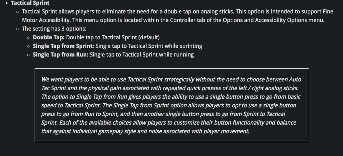 Sprint settings added to Warzone recently
