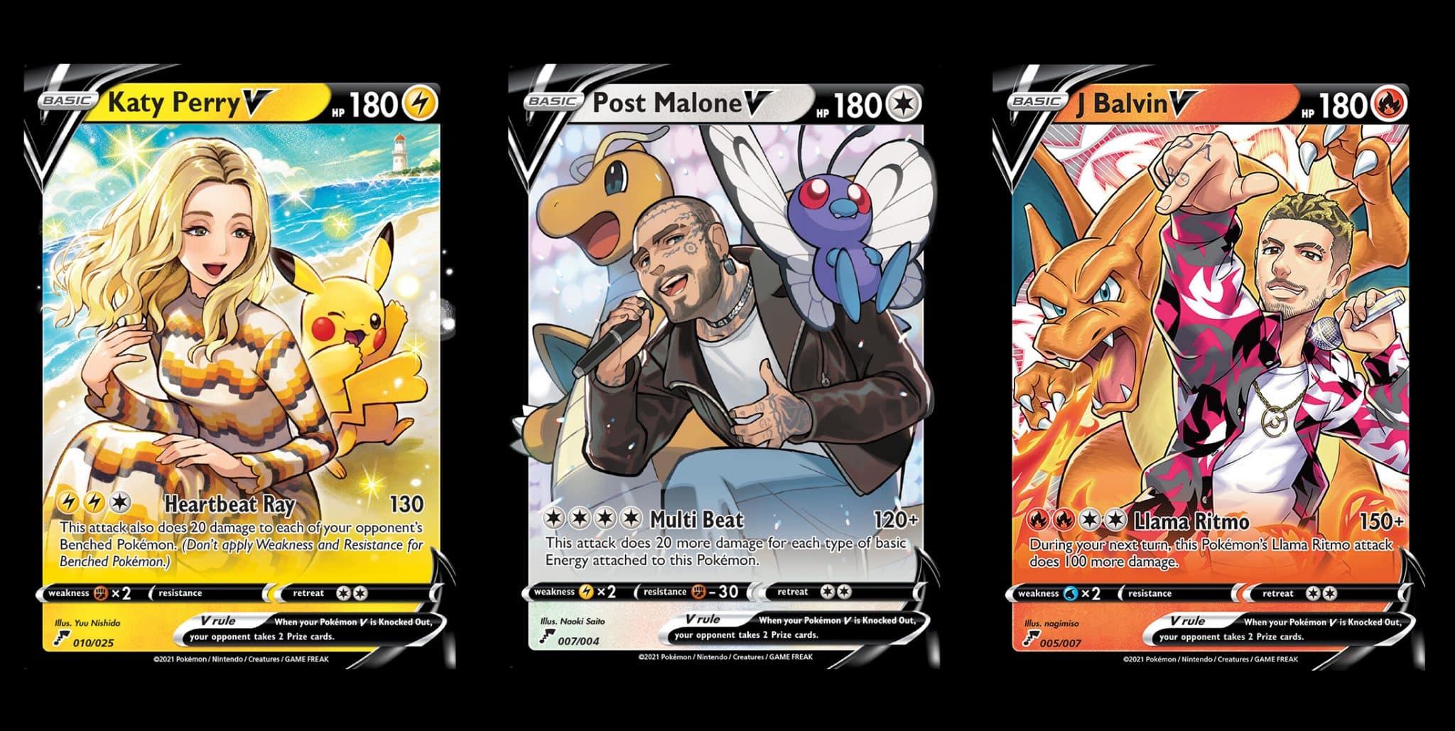 Katy Perry & Post Malone Pokemon Cards