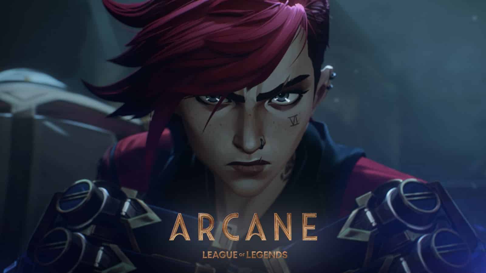 League of Legends Arcane anime Vi glares into camera