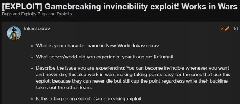 new world invincibility exploit