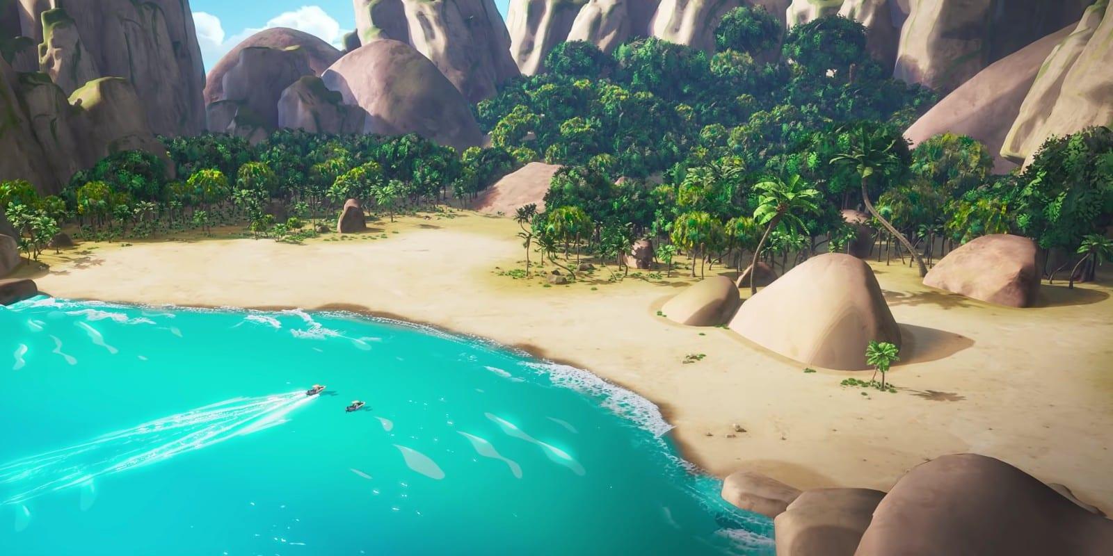Empty beachfront in the Apex Legends Tropic Island map
