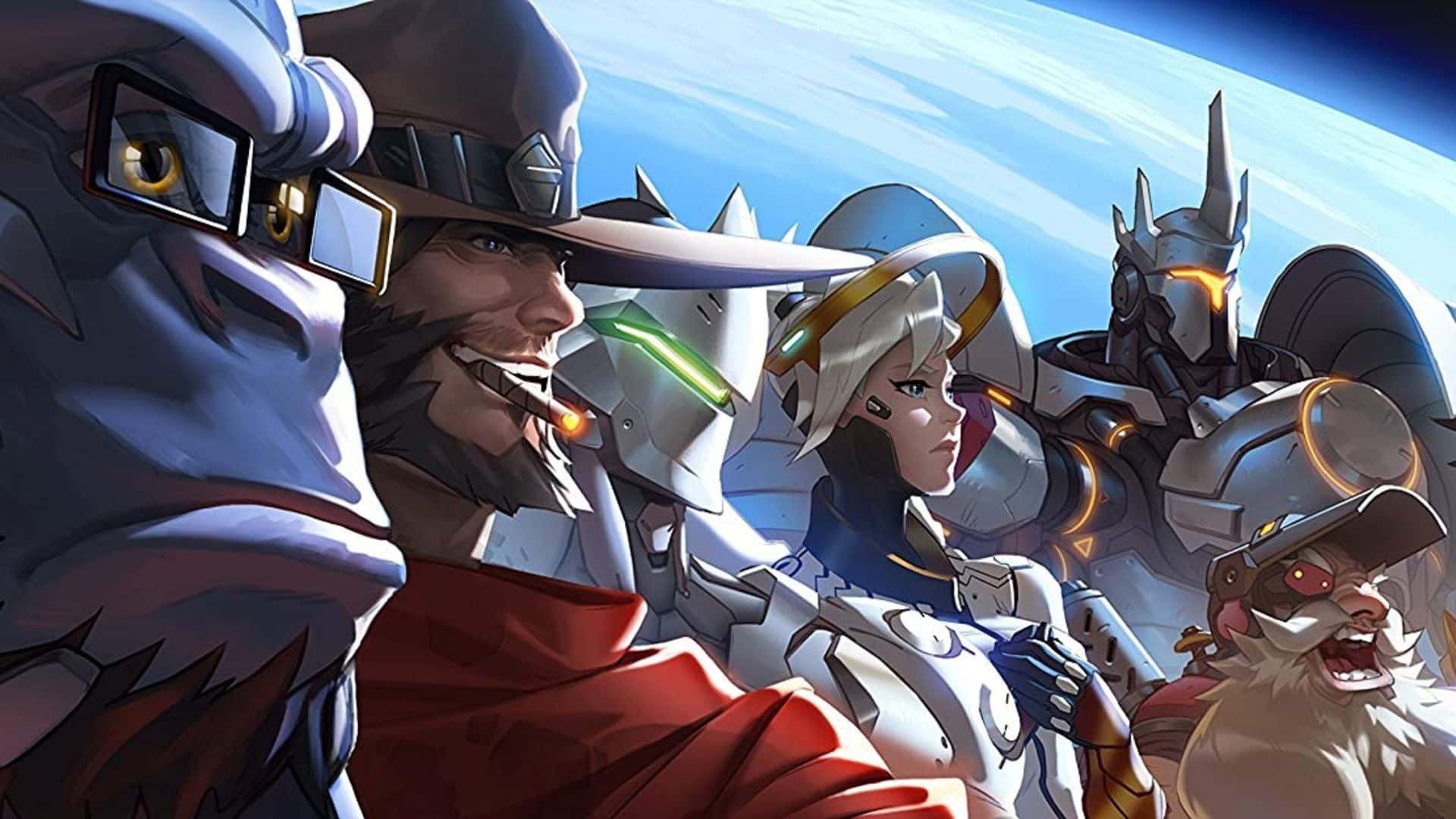 Overwatch characters look into the distance