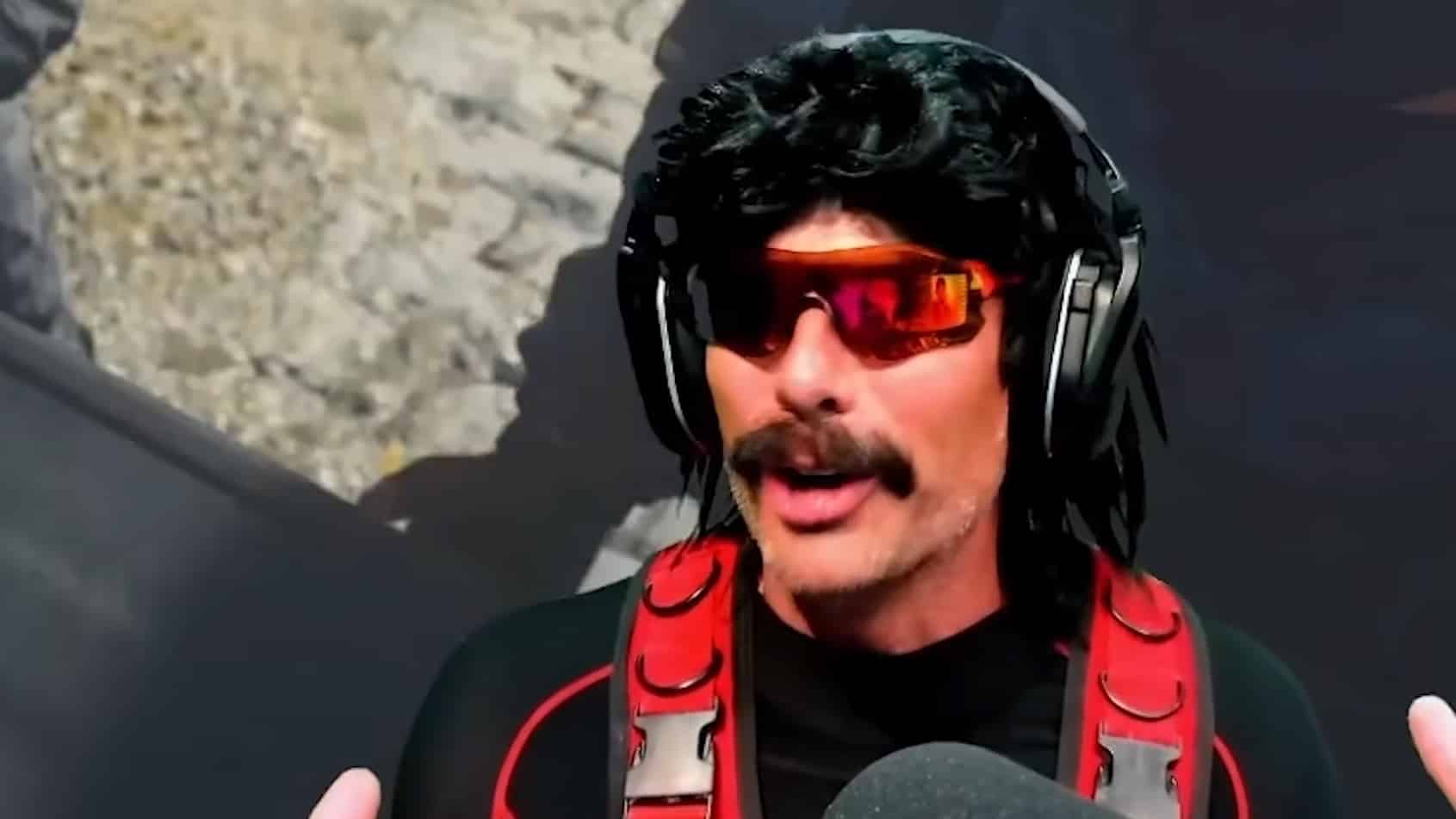 Dr Disrespect looks stunned while playing Warzone.