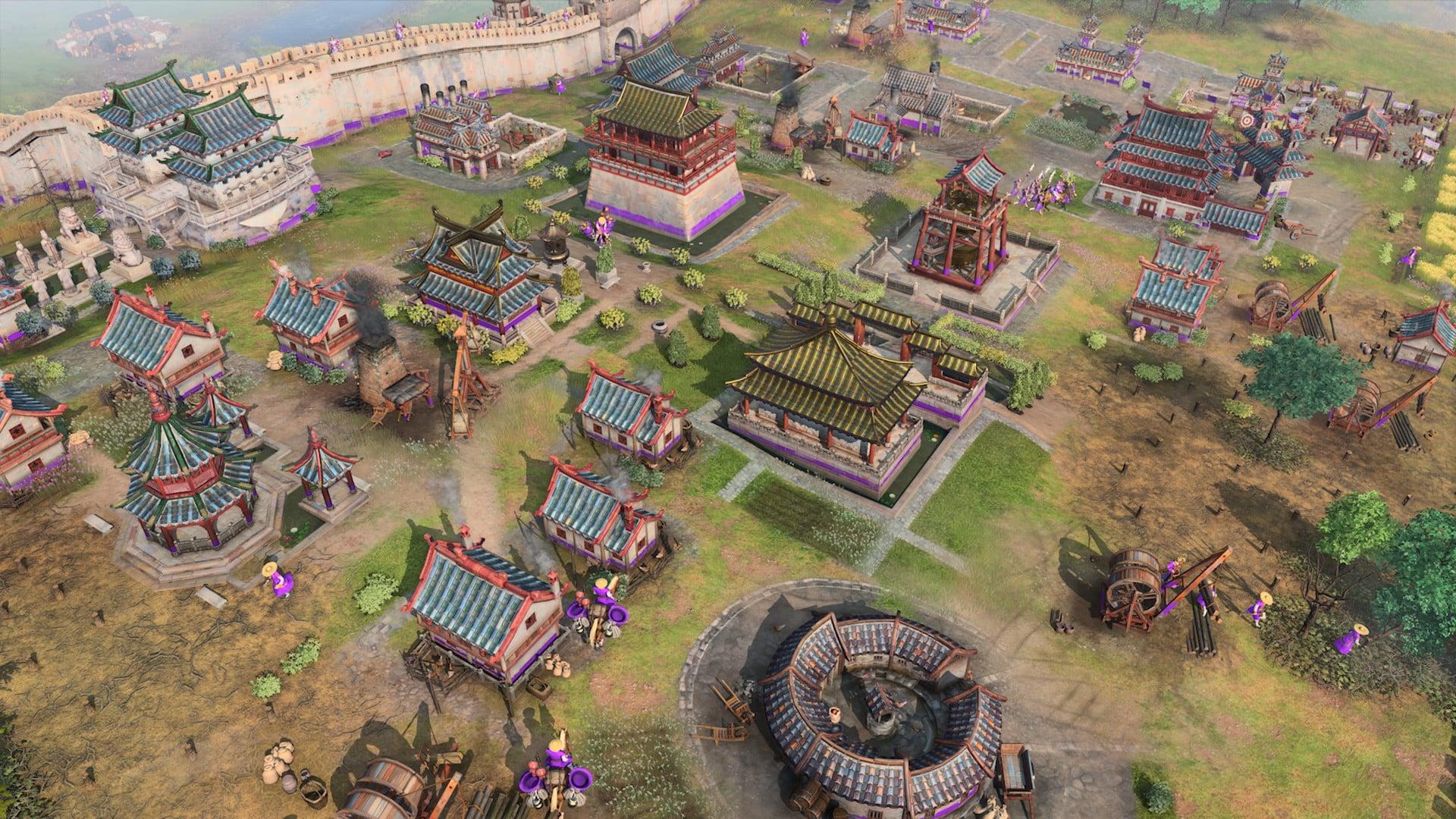Age of Empires screenshot showing a town