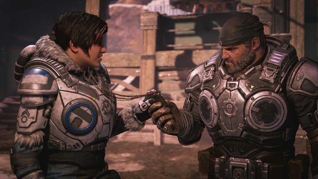 Gears 5 screenshot showing Kait and Marcus