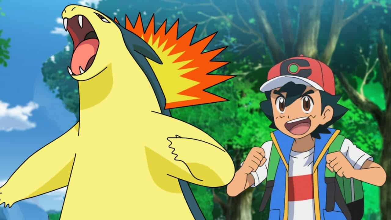 typhlosion and ash in pokemon