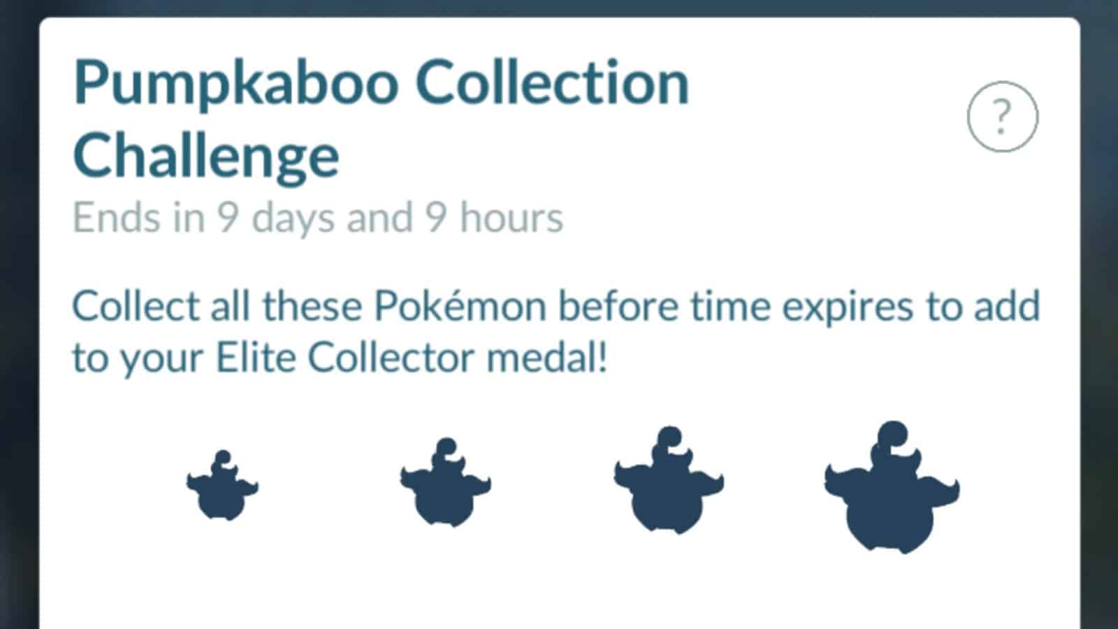 The Pumpkaboo Collection Challenge in Pokemon Go