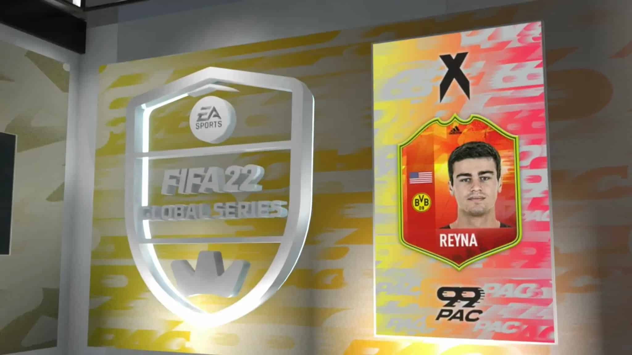 Reyna Adidas card on FIFA 22 stream.