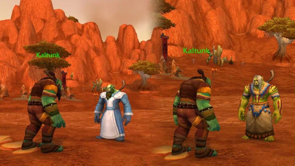 World of Warcraft Starter Gear Set Changes In Game Comparison