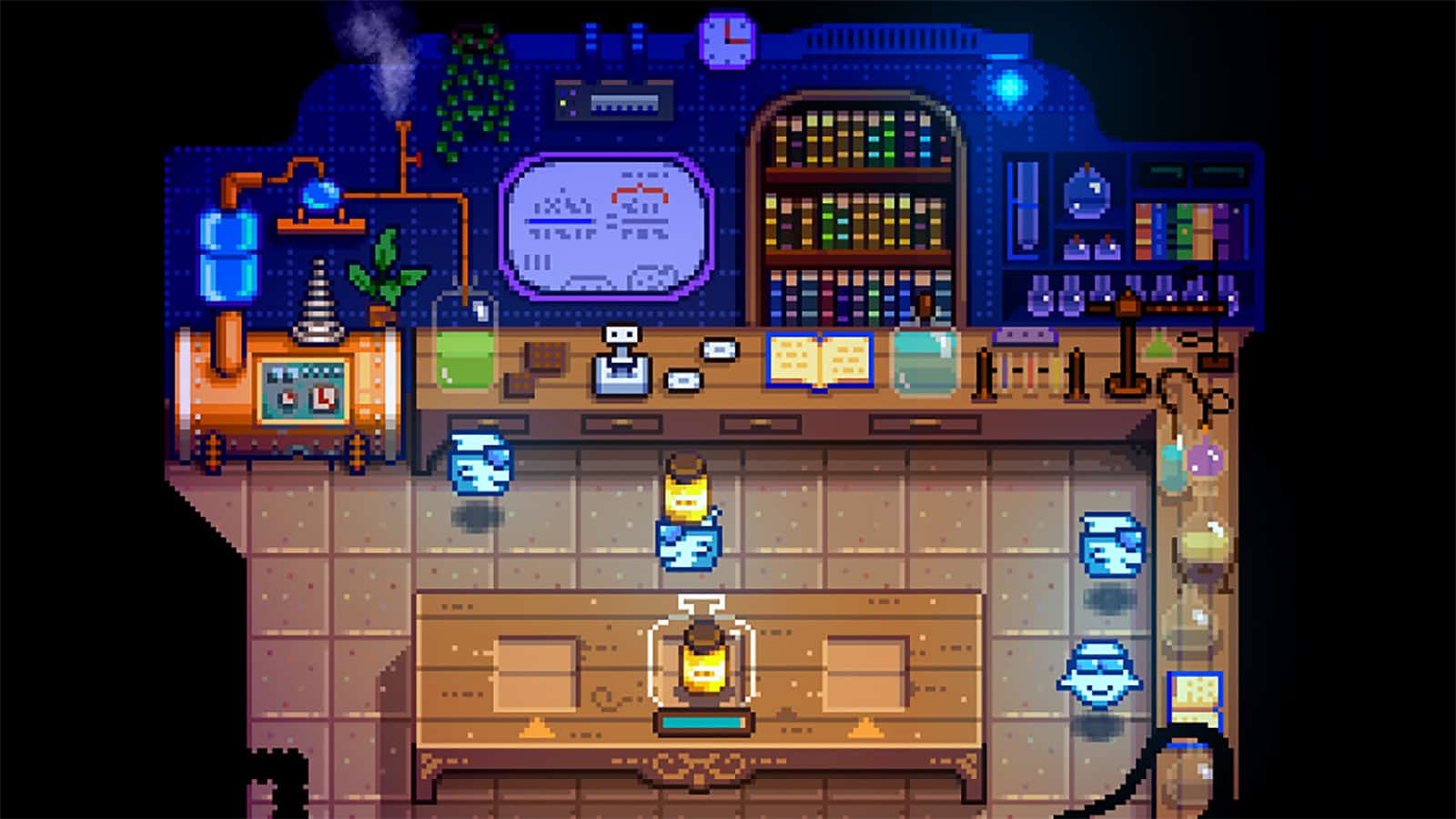 An image of a laboratory in Haunted Chocolatier