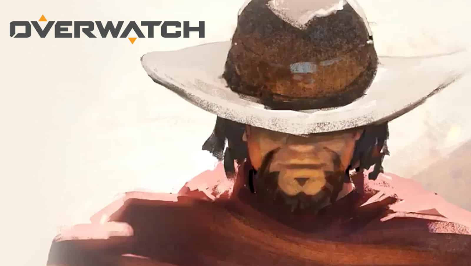 Overwatch artistic cowboy drawing with logo