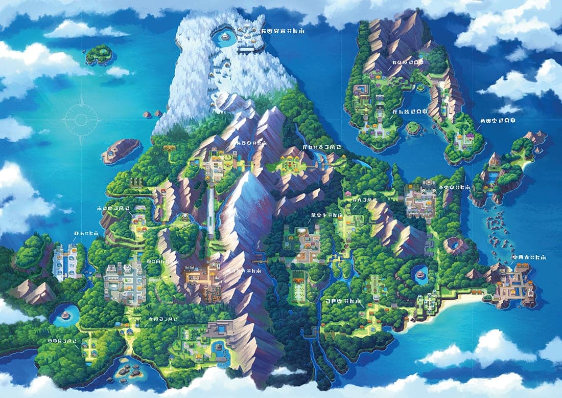 Pokemon Brilliant Diamond & Shining Pearl Sinnoh Region Map