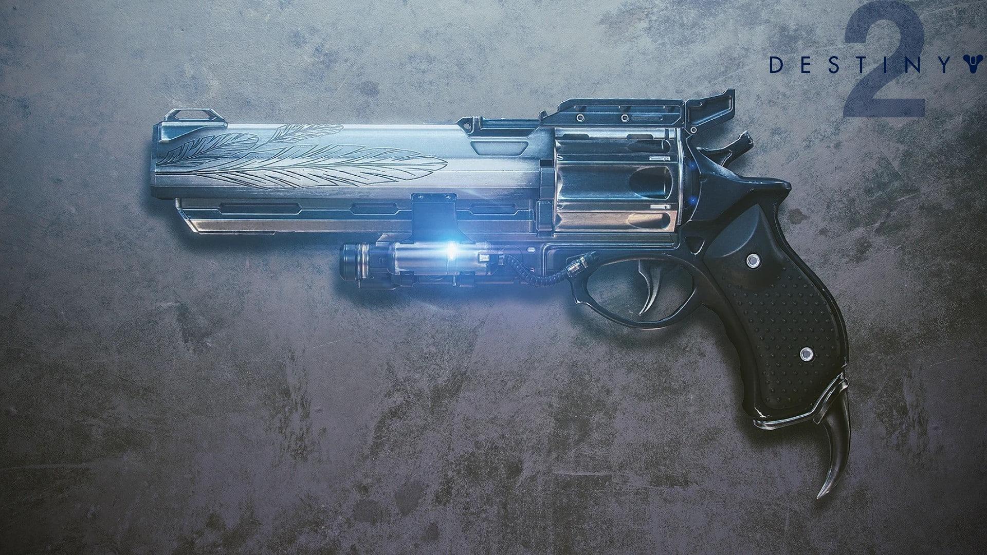 Destiny 2 Hawkmoon on a silvered background