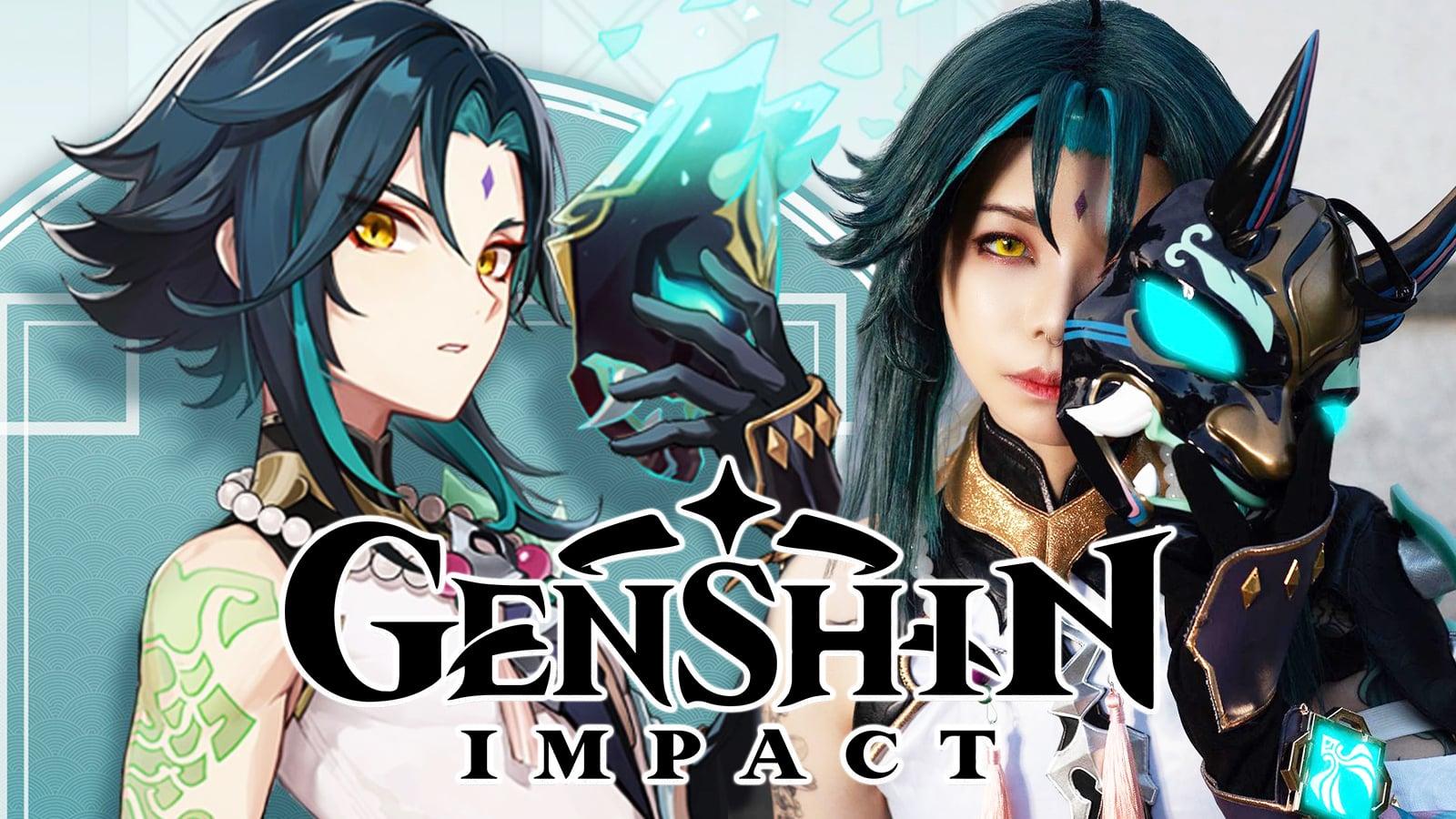 Genshin Impact Xiao next to cosplayer
