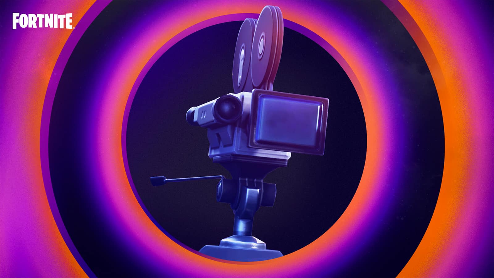 A movie camera representing Fortnite's Shortnitemares film festival