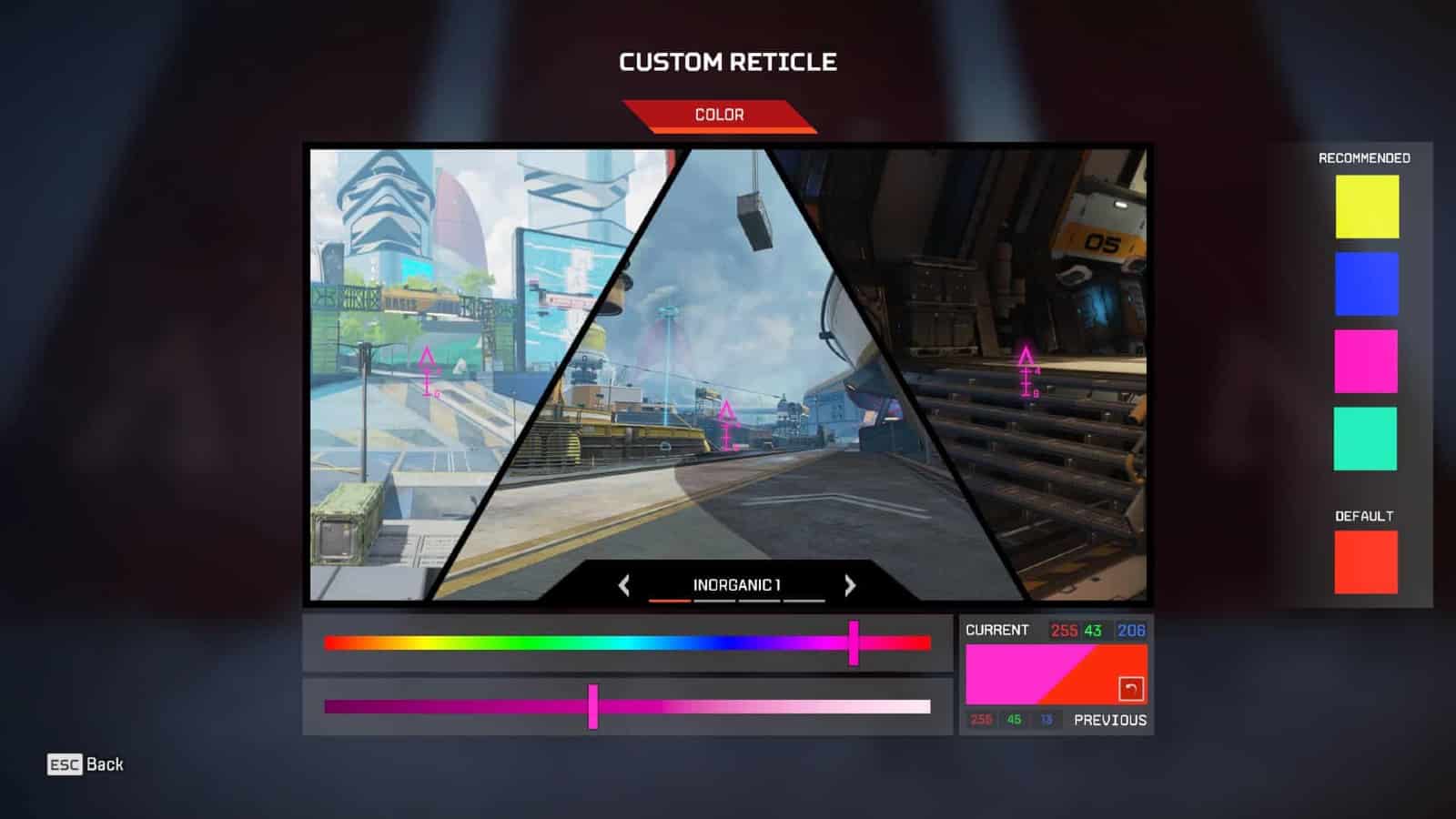 Custom Apex Legends RGB color menu gives players control over their gameplay