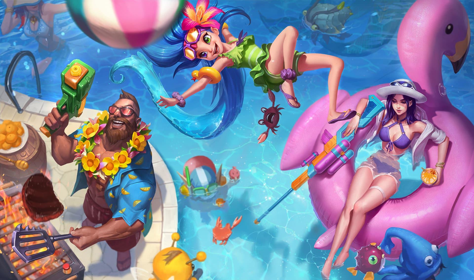 Pool Party Caitlyn League of Legends skin