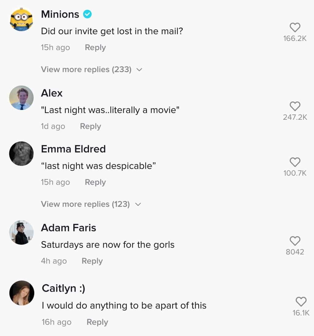 Comments on a TikTok about a Minion Halloween costume