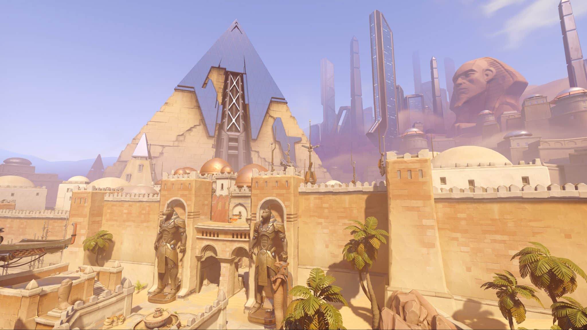 Overwatch egyptian landscape with pyramid