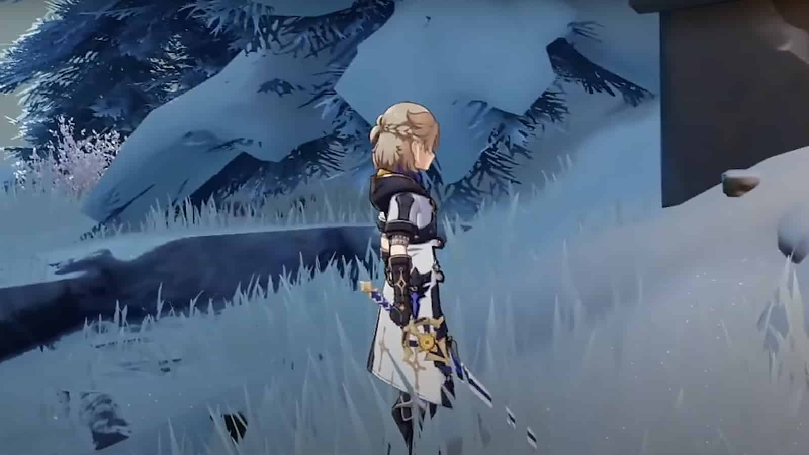 Genshin Impact Albedo holding Cinnabar Spindle sword screenshot