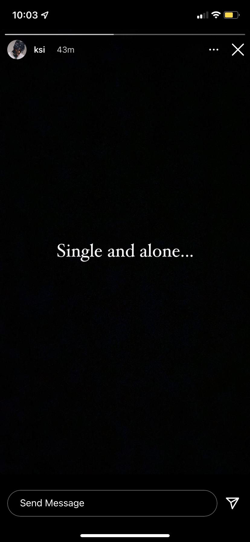 KSI Instagram post single and alone