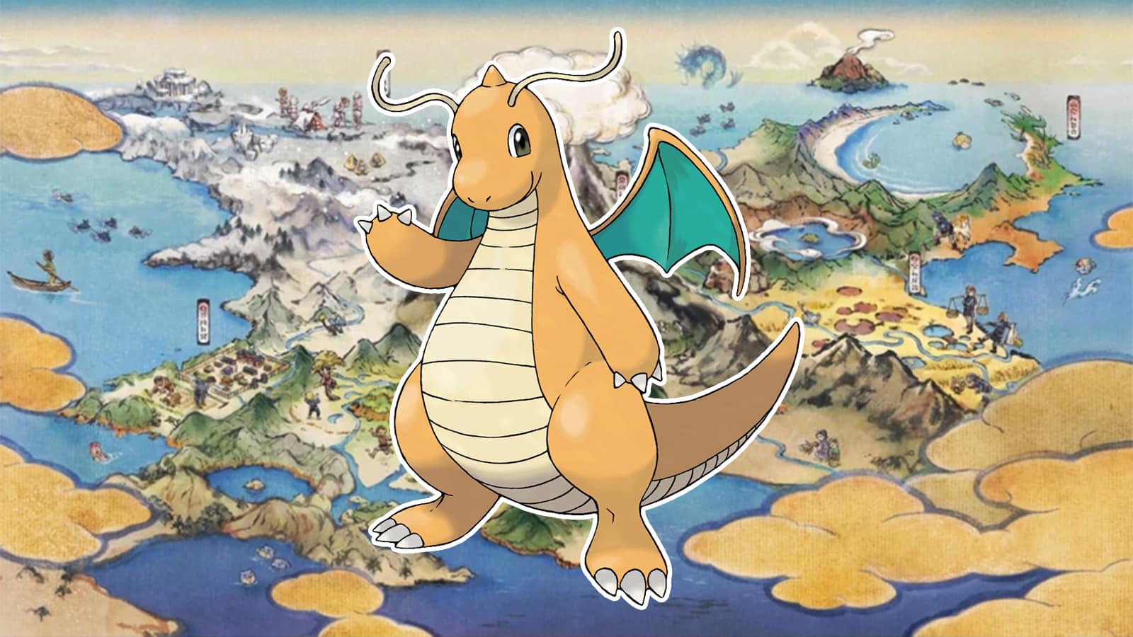 Dragonite on the Pokemon Legends Arceus Hisuian map