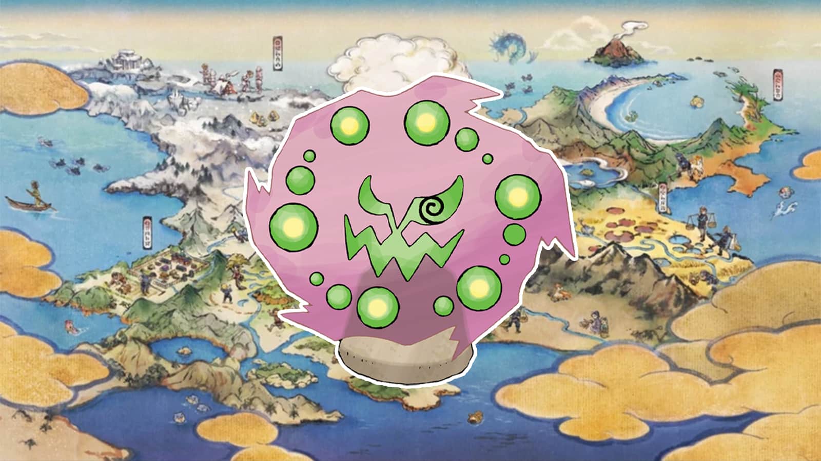 Spiritomb on the Pokemon Legends Arceus Hisuian map