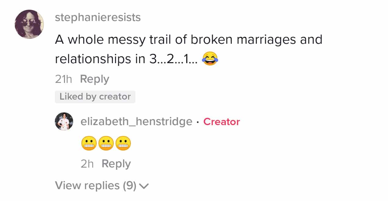 Tiktok comment about marraiges being ruined by Live Listen