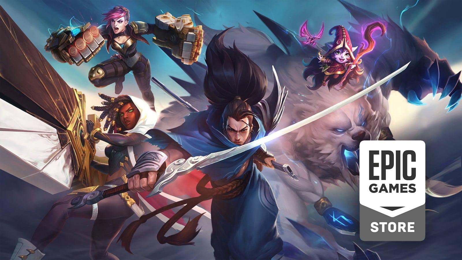 League of Legends key art with Epic Games Store logo