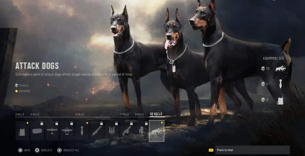 Call of Duty Vanguard Attack Dogs Killstreak
