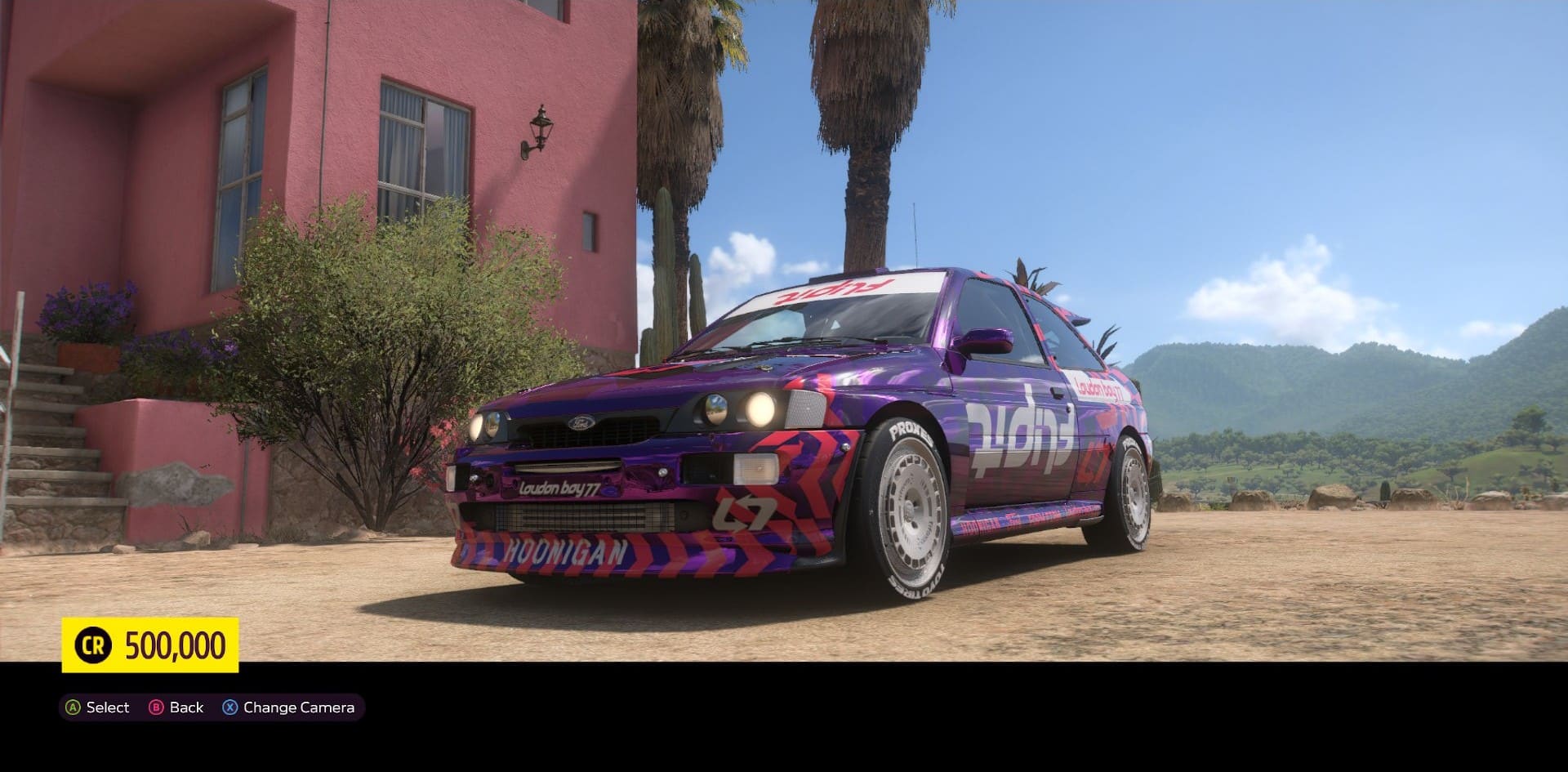 Clear view of the Hoonigan Escort in Forza Horizon 5