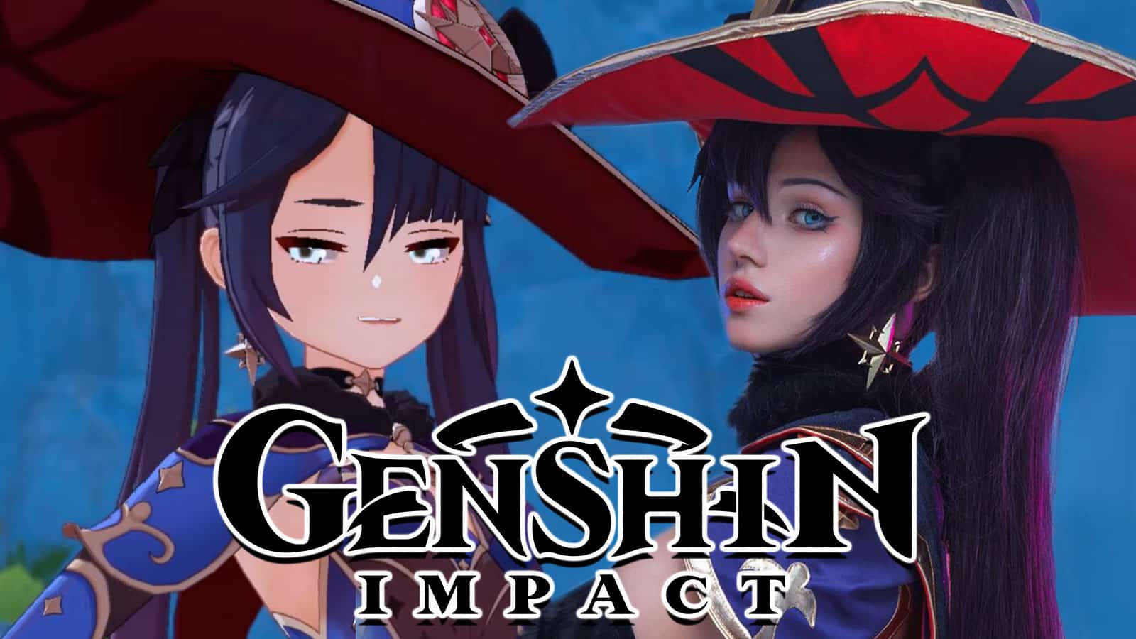 Genshin Impact's Mona next to cosplayer