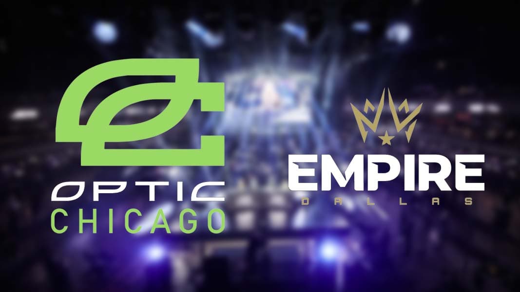 Dallas Empire and OpTic Chicago on CDL event background