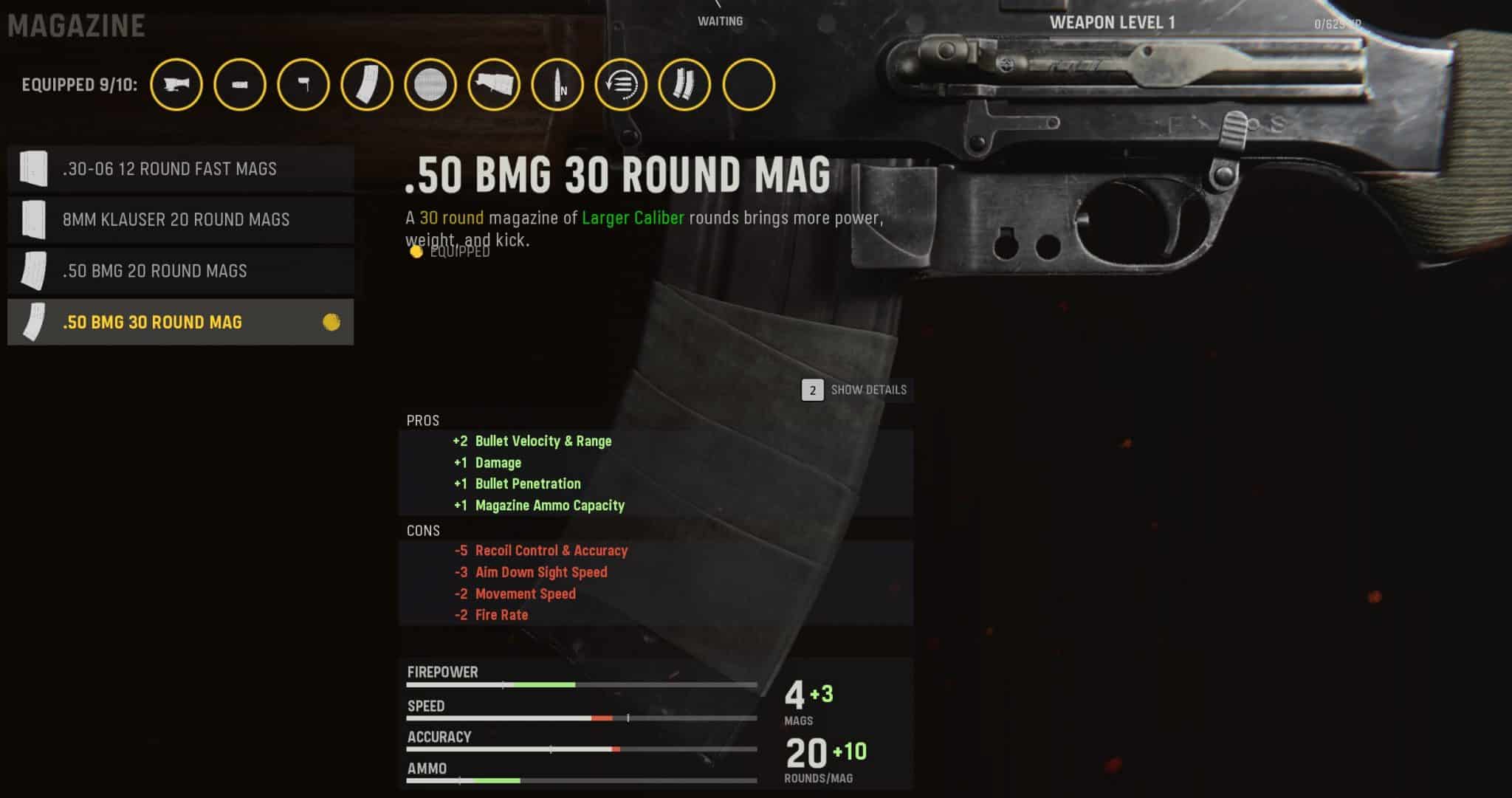 .50 BMG 30 Round Mag attachment in Vanguard