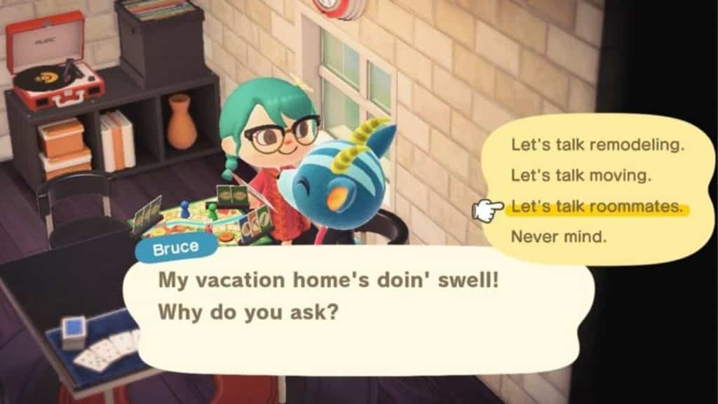A screenshot of roommates in Animal Crossing New Horizons.