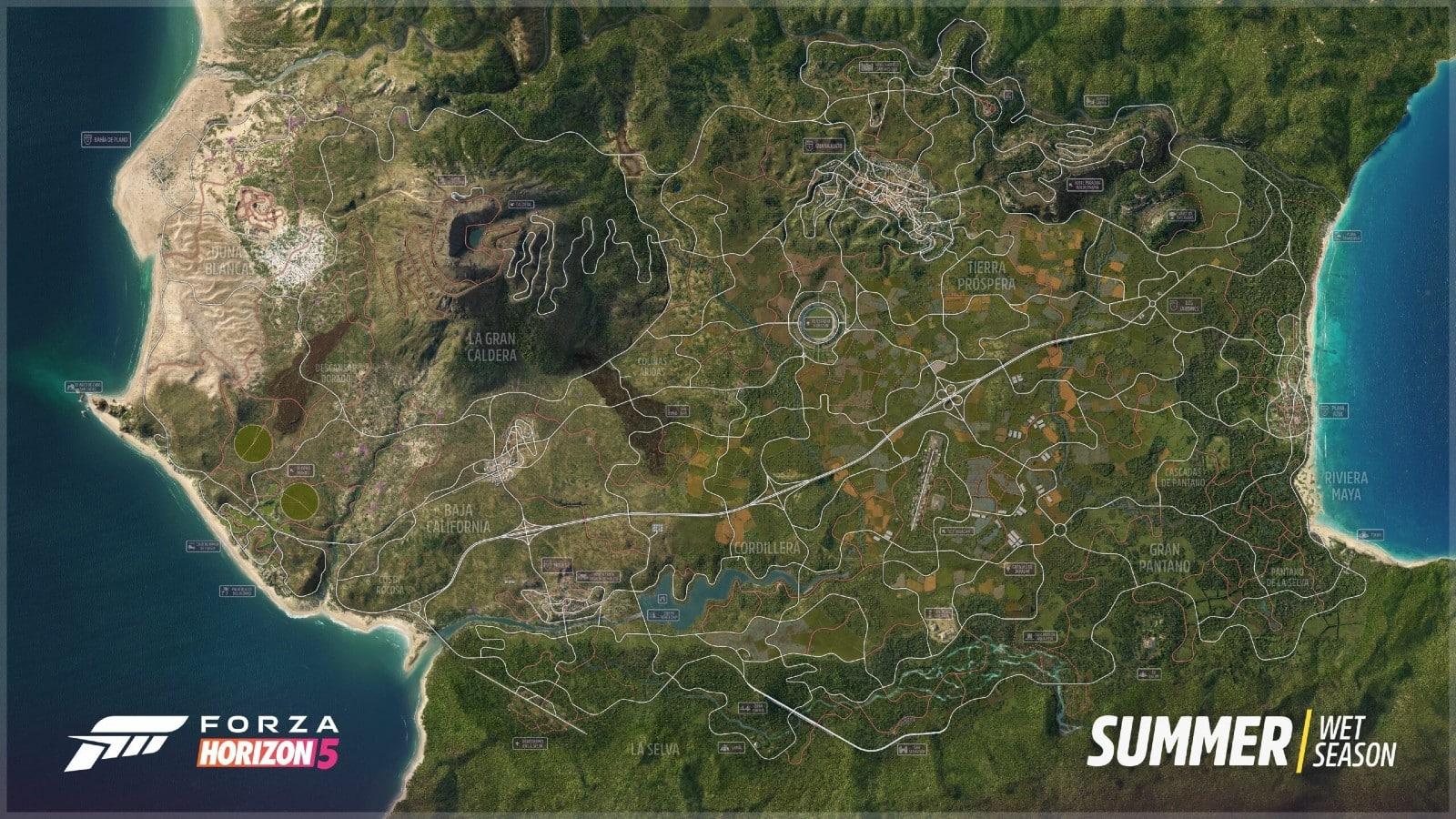 Full-sized map of Forza Horizon 5 version of Mexico