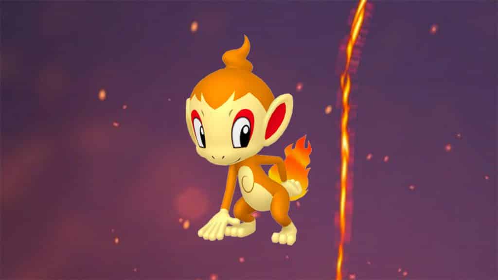 Chimchar on a Fire background for Pokemon Go's Spotlight Hour