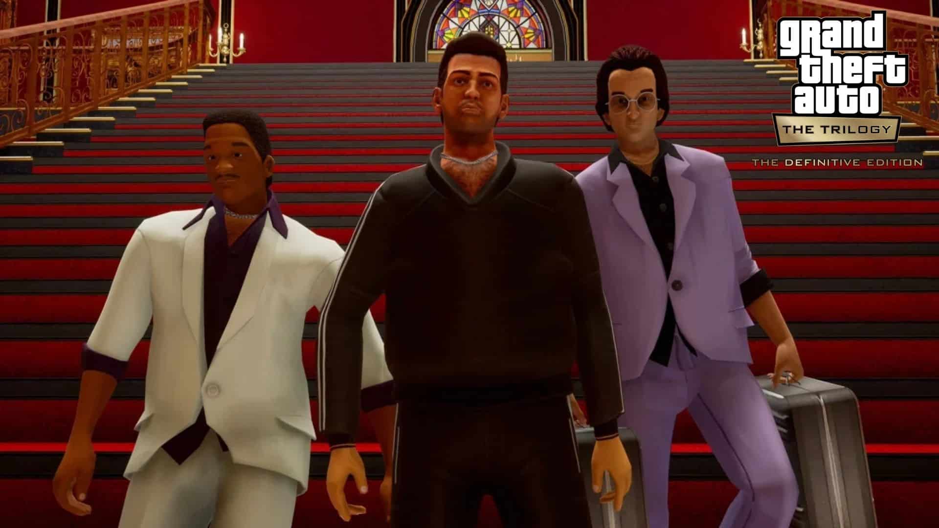 GTA Vice City characters walking down stairs in GTA Trilogy remasters