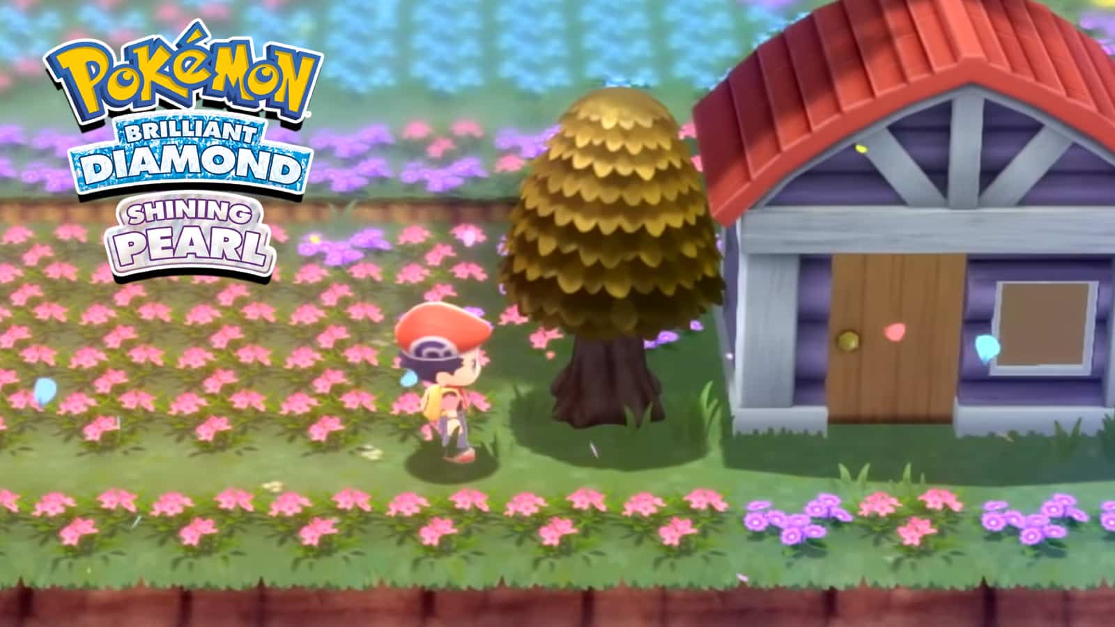 Pokemon Brilliant Diamond & Shining Pearl Lucas approaches Honey tree trailer screenshot