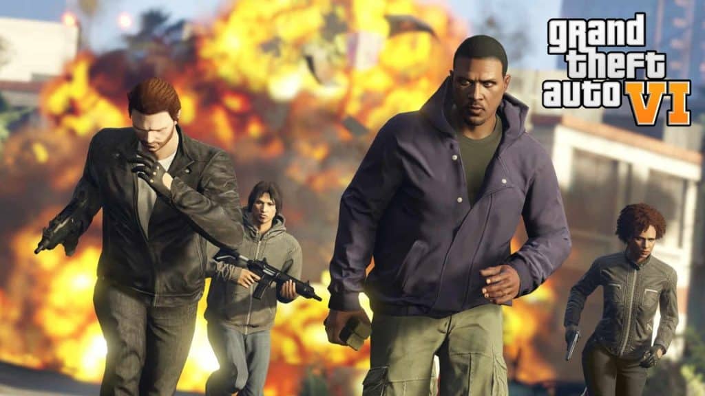 GTA characters running away frome explosions
