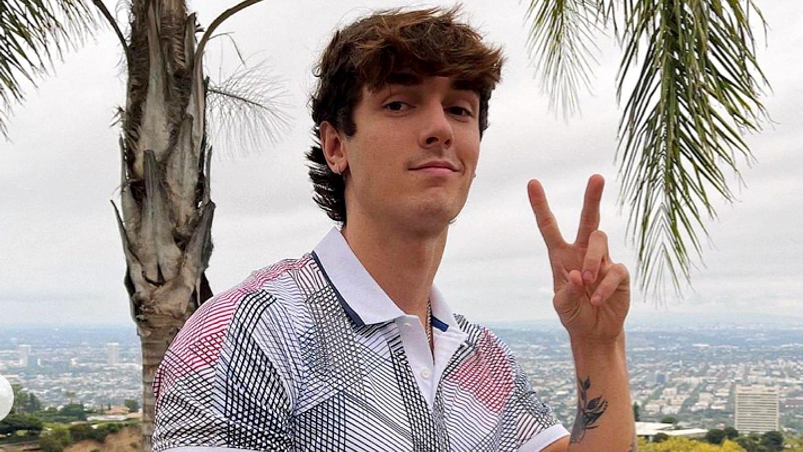 Bryce Hall poses with the peace sign