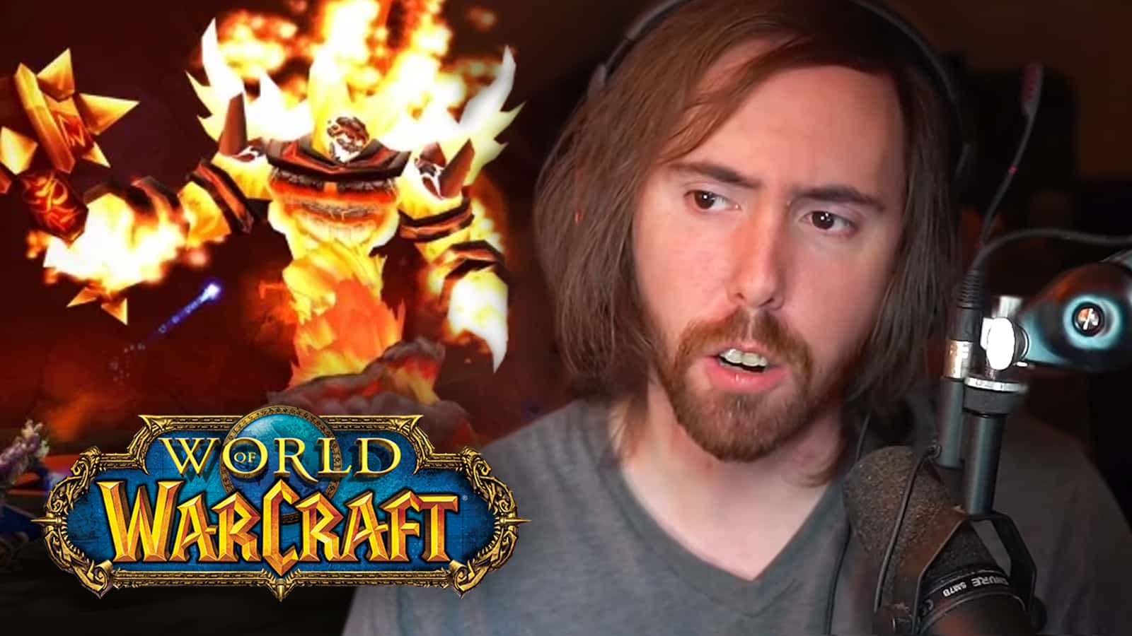 Asmongold and Ragnaros from World of Warcraft Classic.