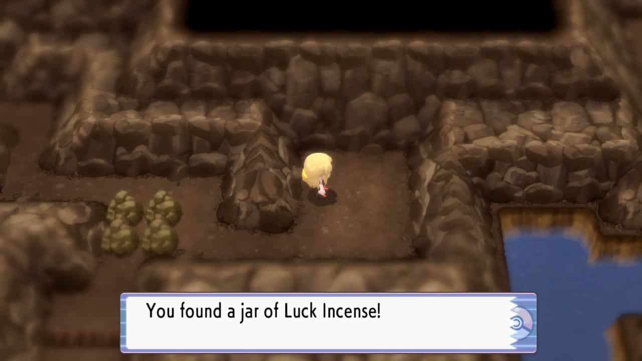 screenshot of lucky incense in pokemon brilliant diamond shining pearl