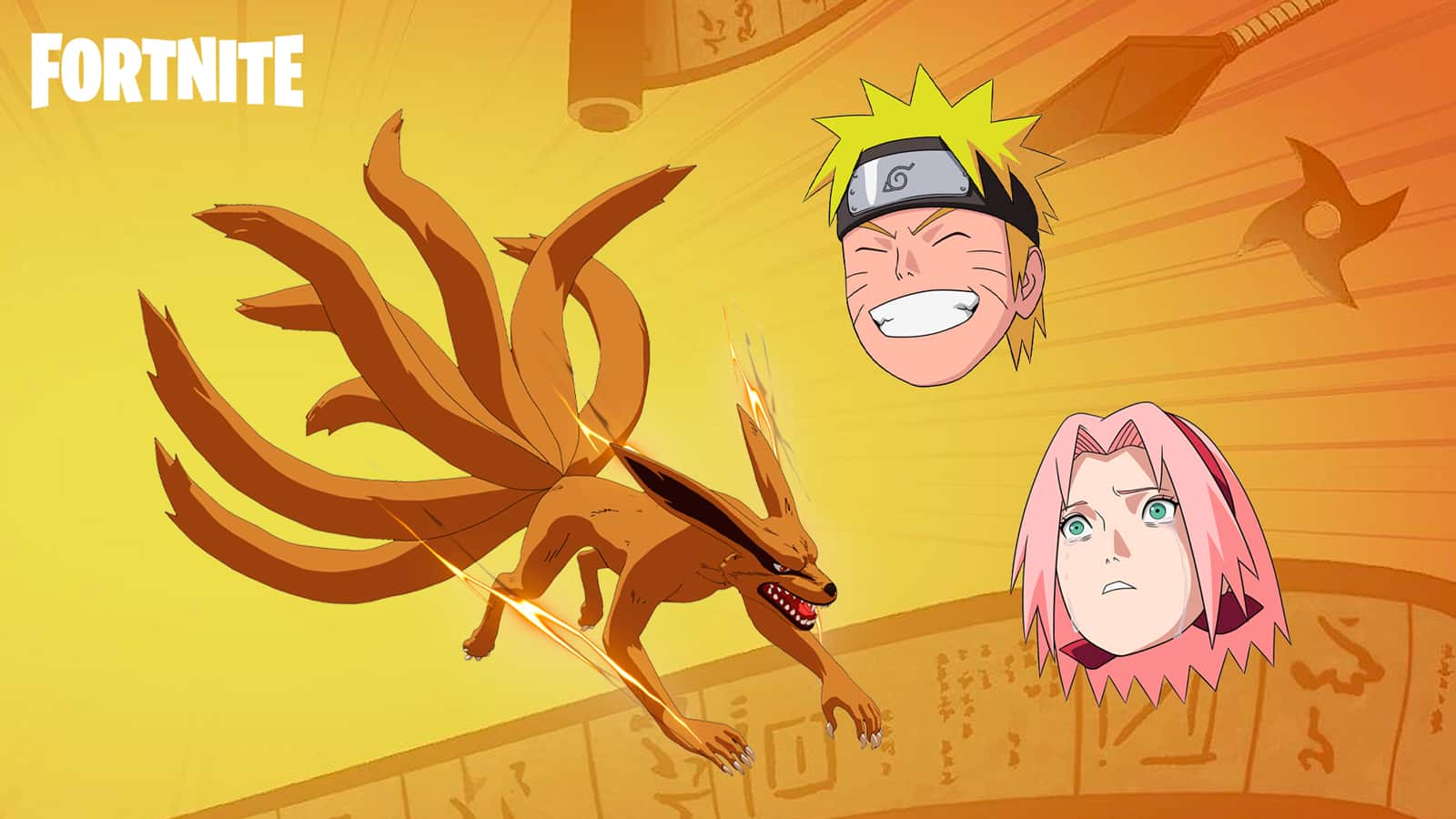 Free Naruto emoticons and Kurama Glider in Fortnite